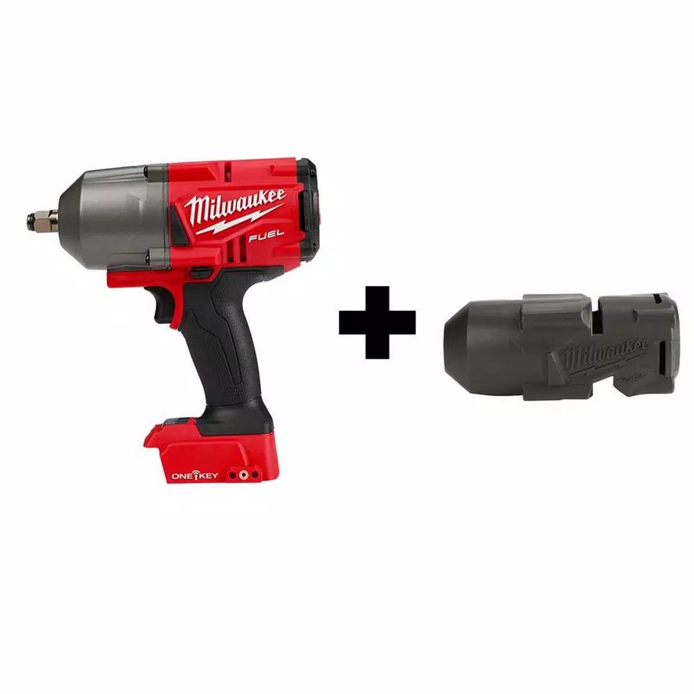 Milwaukee M18 FUEL ONE-KEY 18-Volt Lithium-Ion Brushless Cordless 1/2 in. Impact Wrench with Friction Ring With Protective Boot and#8211; XDC Depot - Mycitystee