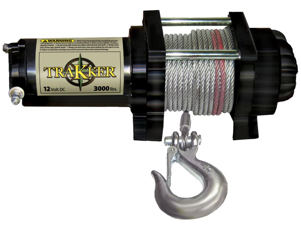Electric Winch, 3,000 lb. Single Line Pull, 12 V DC, Black - Mycitystee