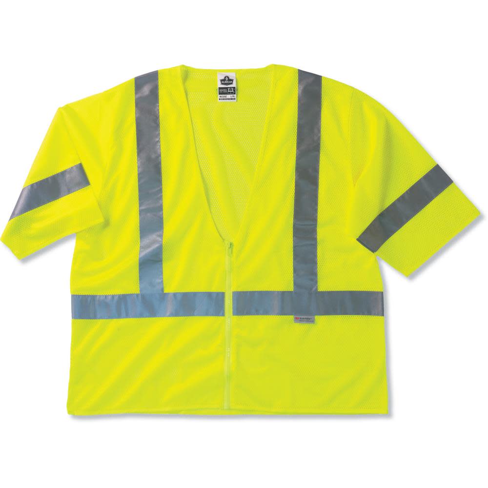 GloWear 8320Z Class 3 Lime Green Safety Vest - L/XL GloWear 8320Z Class 3 Lime Green Safety Vest - L/XL - Mycitystee