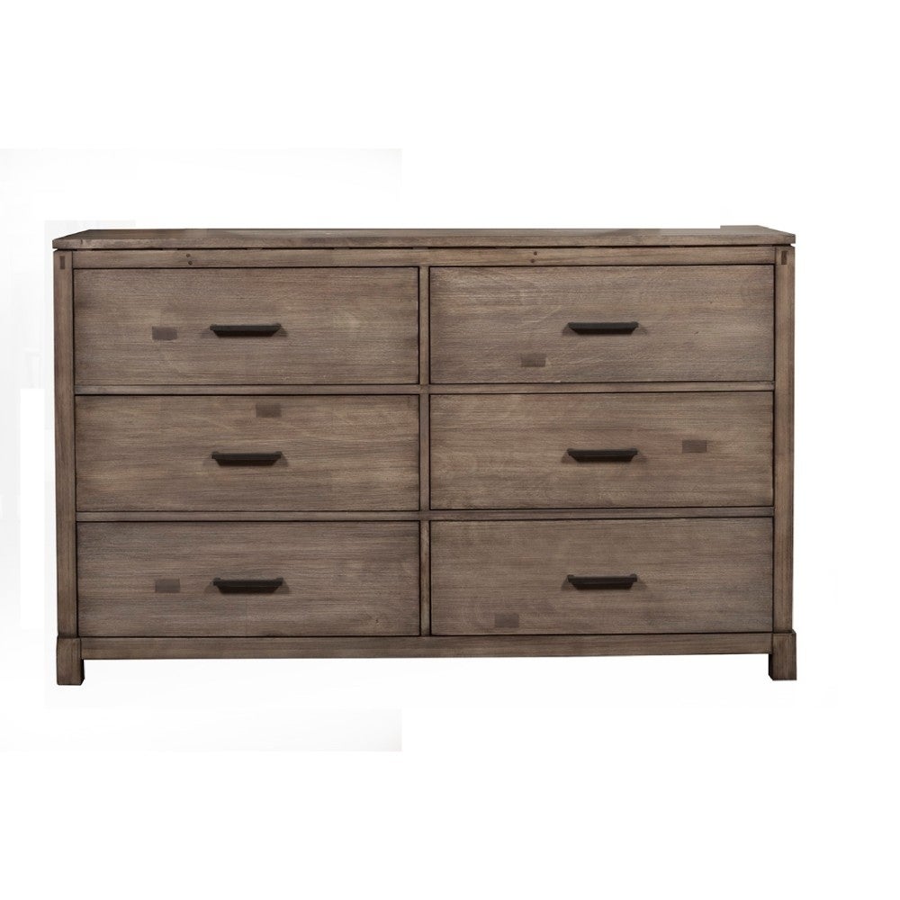Capacious 6 Drawer Dresser in Mahogany Wood， Brown - - 21734580 - Mycitystee