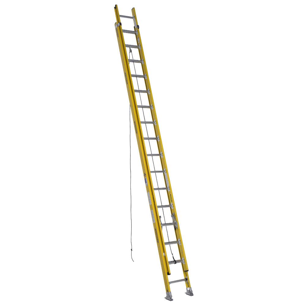 32 Ft. Type IAA Fiberglass Round Rung Extension Ladder - Mycitystee