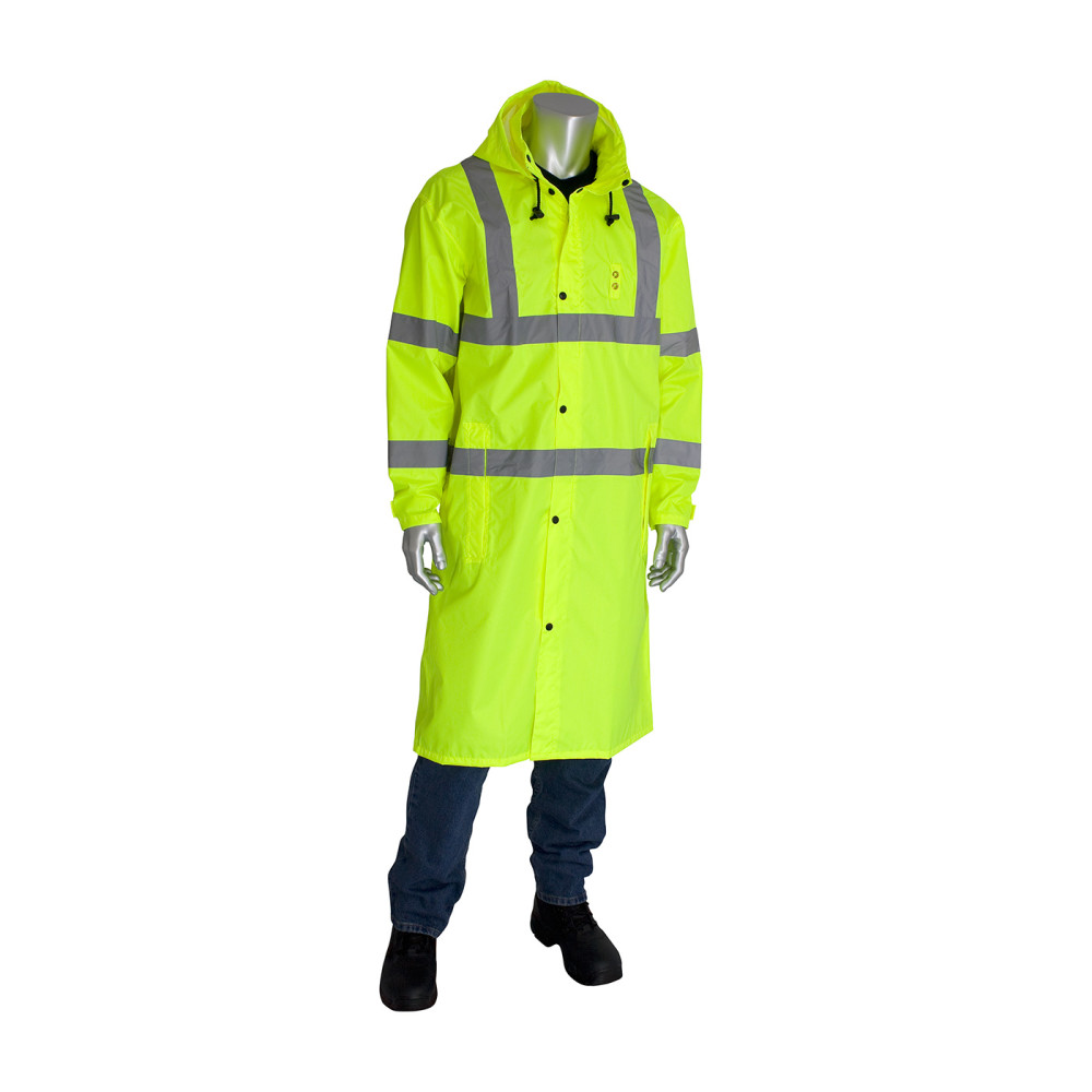 Protective Industrial Products Raincoat Falcon Hi Vis Yellow ANSI All Purpose 48 Large - Mycitystee