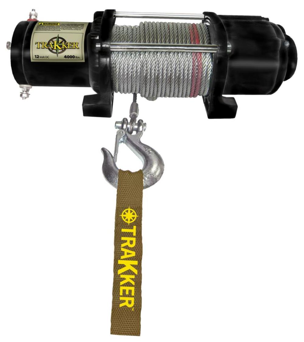 Electric Winch, 4,000 lb. Single Line Pull, 12 V DC, Black - Mycitystee