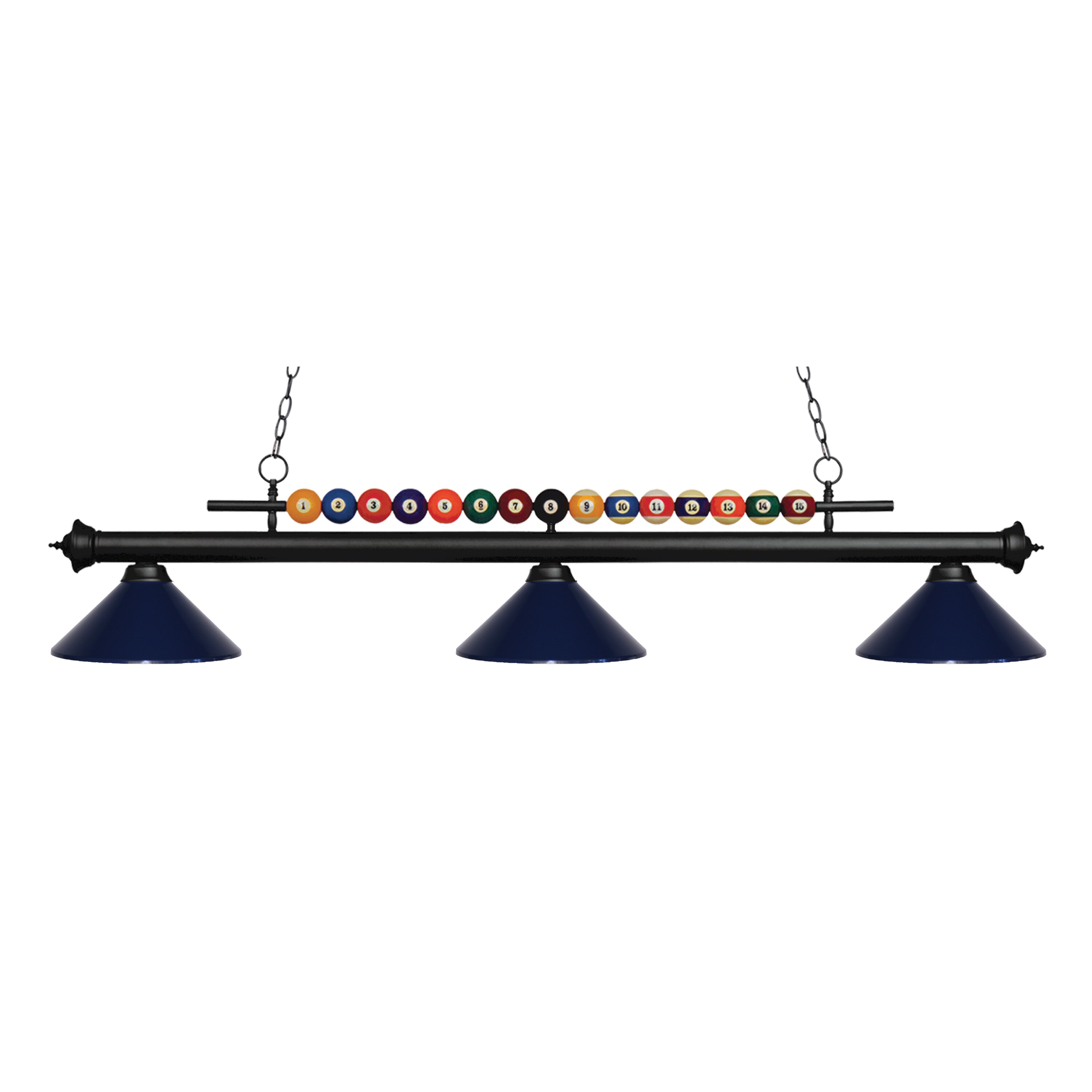 Avery Home Lighting Shark 3-light Island/Billiard Navy Blue-finished Light - White - Matte Black - Mycitystee