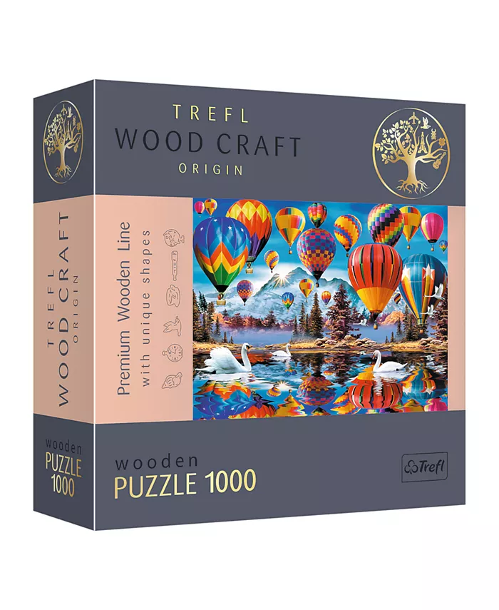 Trefl Wood Craft 1000 Piece Wooden Puzzle - Colorful Balloons - Mycitystee