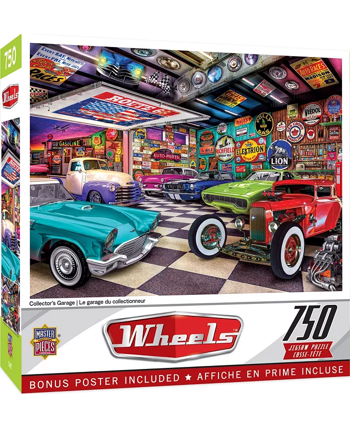 MasterPieces Puzzles Wheels - Collector's Garage 750 Piece Adult Jigsaw Puzzle - Mycitystee