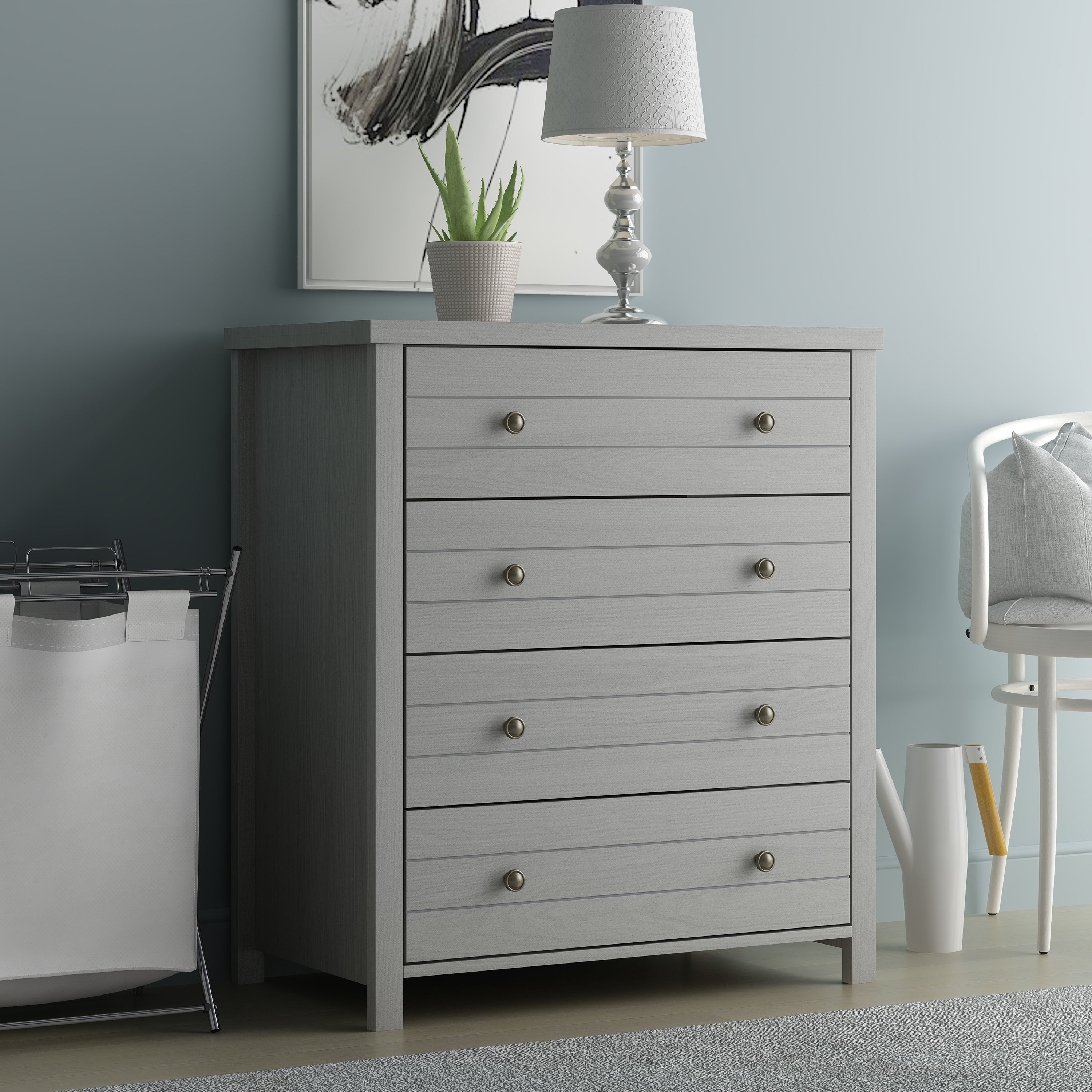 Living Essentials by Hillsdale Harmony Plank Front 4-drawer Chest - - 35690121 - Mycitystee