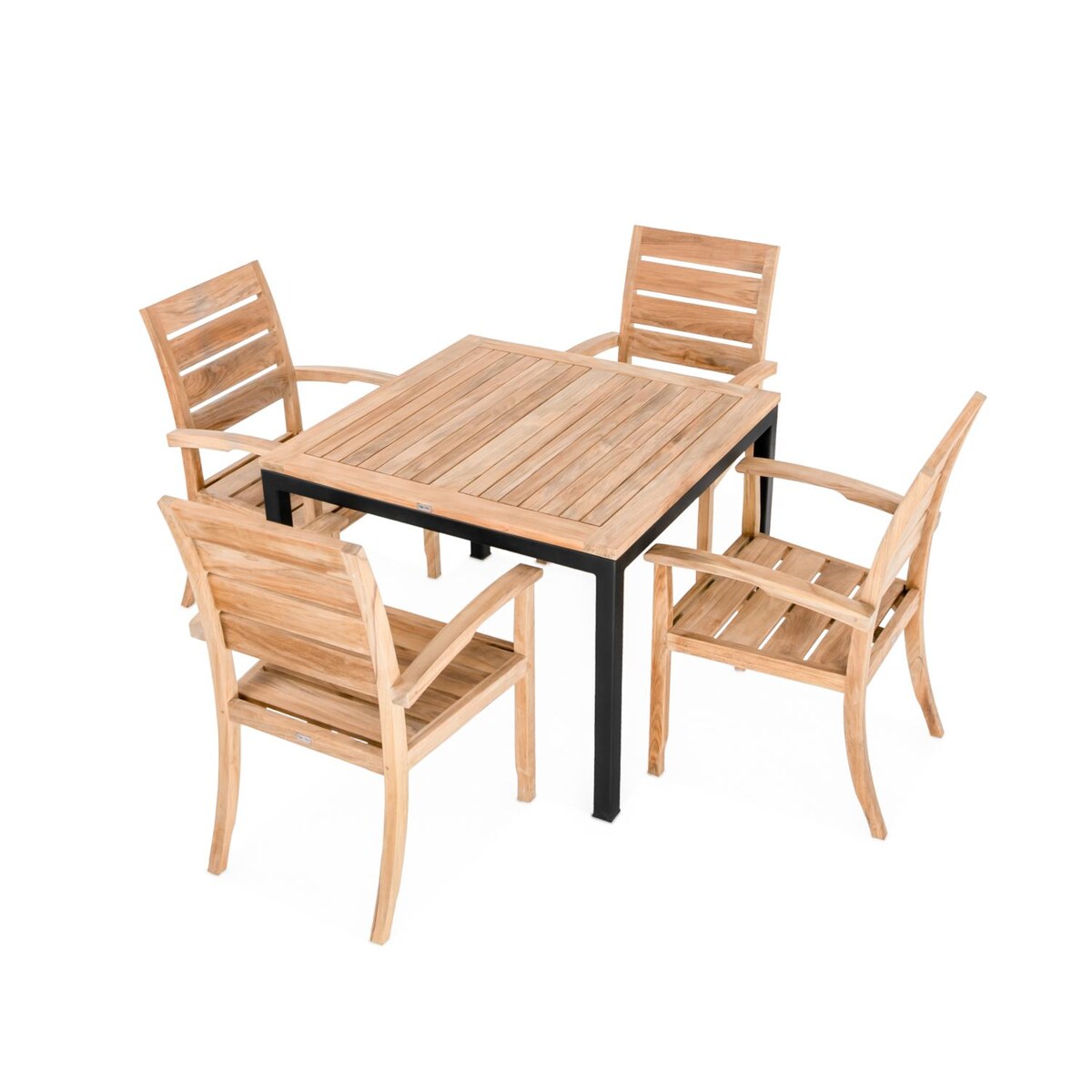 Signature Wistow Lane 5 Piece Teak Patio Dining Set W/ 40 Inch Square Table - Mycitystee