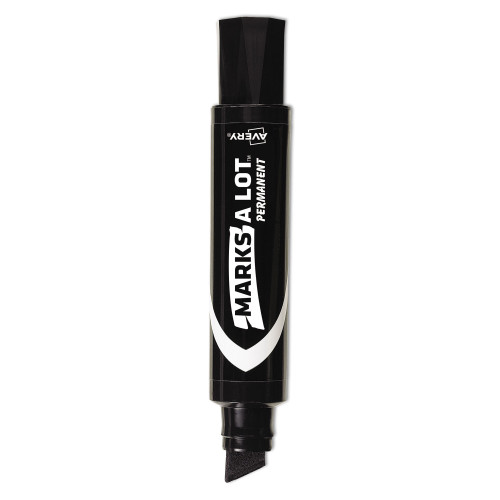 Avery MARKS A LOT Extra-Large Desk-Style Permanent Marker， Extra-Broad Chisel Tip， Black (24148) - Mycitystee