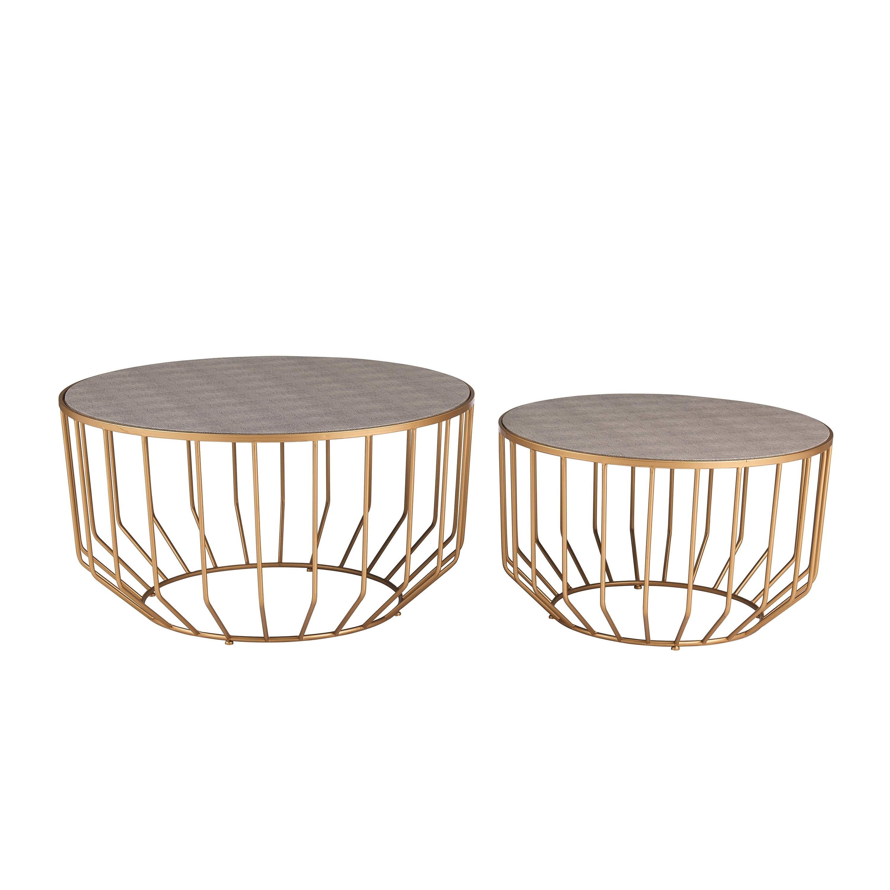 Halton Faux Shagreen Round Coffee Table (Set of 2) - Mycitystee