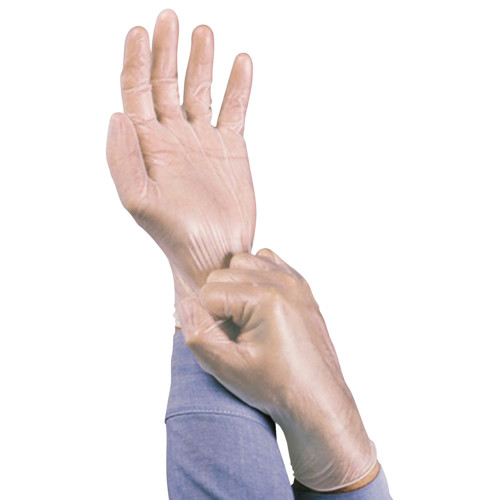 Ansell Dura-Touch 5 mil PVC Disposable Gloves， Medium， Clear， 100/Box (34725M) - Mycitystee