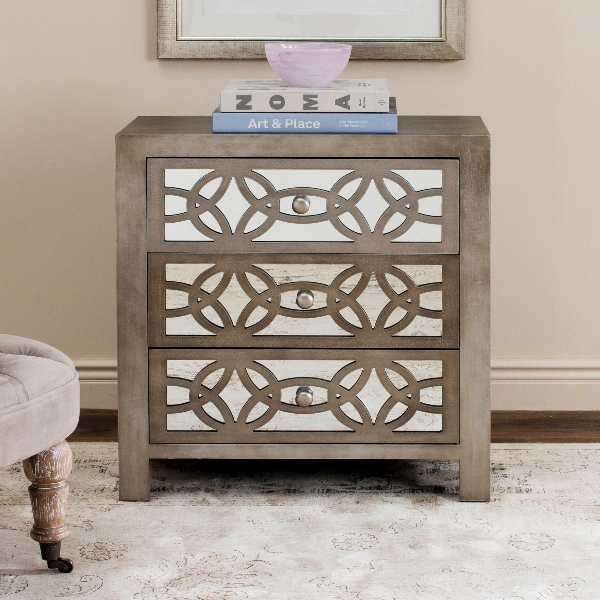 SAFAVIEH Tasha Grey 3 Drawer Chest - - 14430286 - Mycitystee