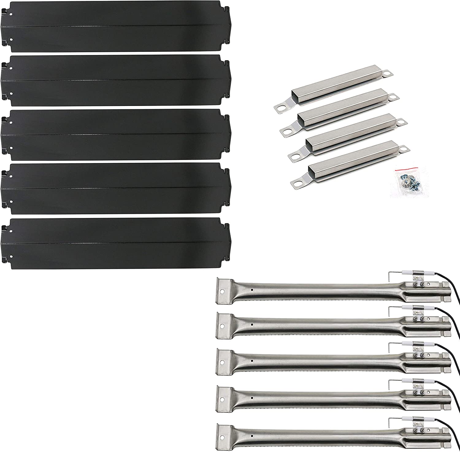 Repair kit for Charbroil 5 Burner Commercial 463268806 Gas Grill, Grill Burner Tube, Heat Plate Tent Shield Deflector, Crossover Tube - Mycitystee