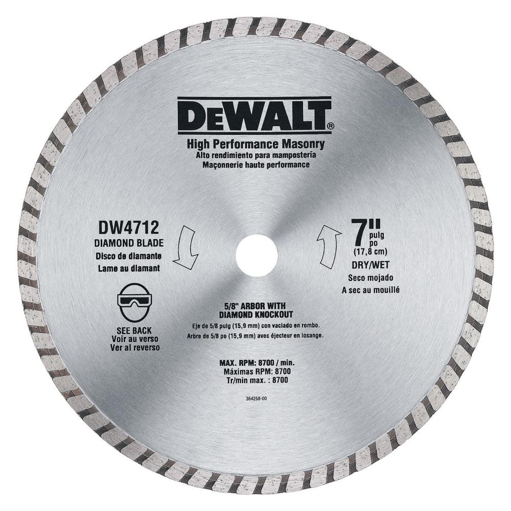 DEWALT 7 In. Hi Performance Masonry Blade DW4712B from DEWALT - Mycitystee
