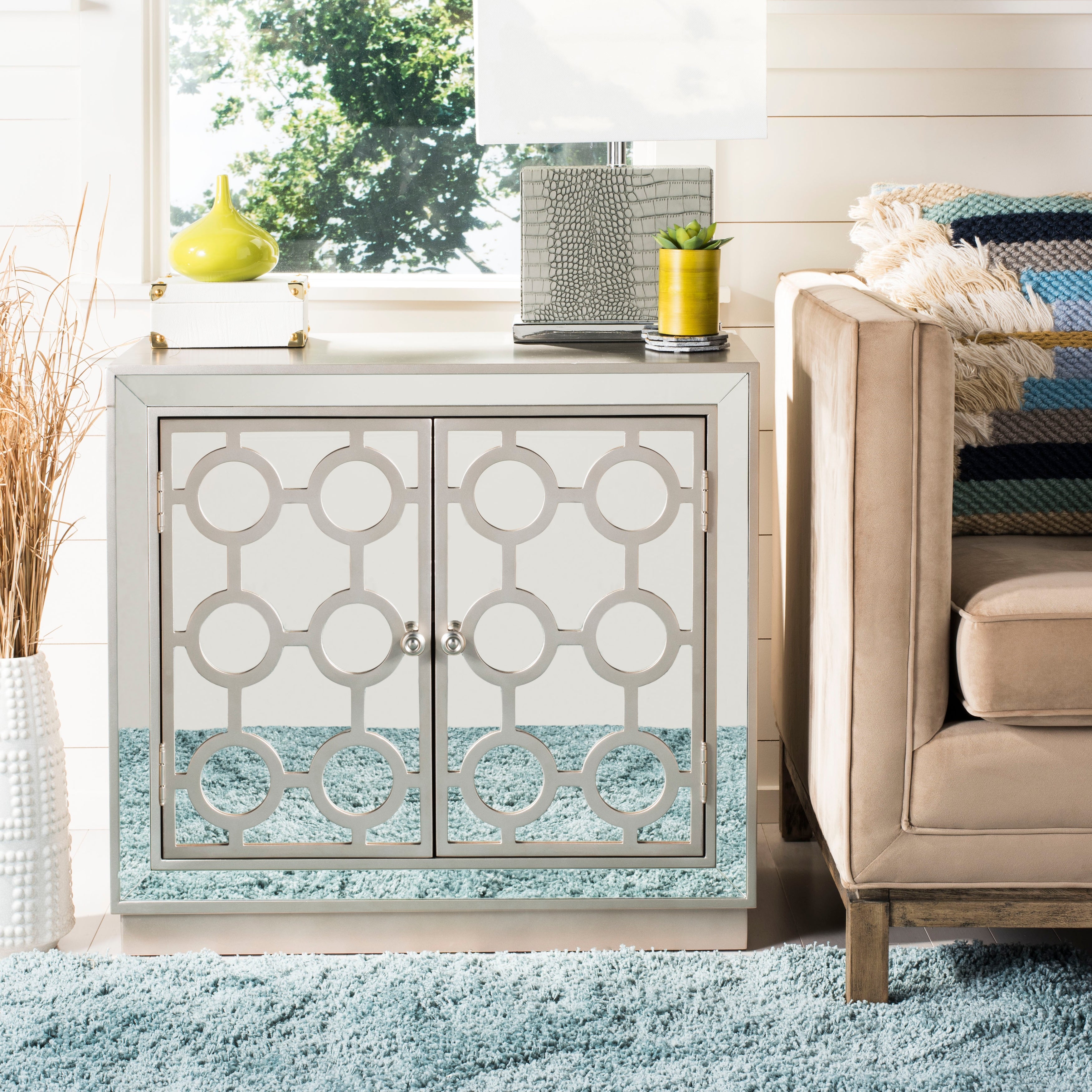 SAFAVIEH Kaia 2-Door Nickel Storage Chest - - 19484453 - Mycitystee