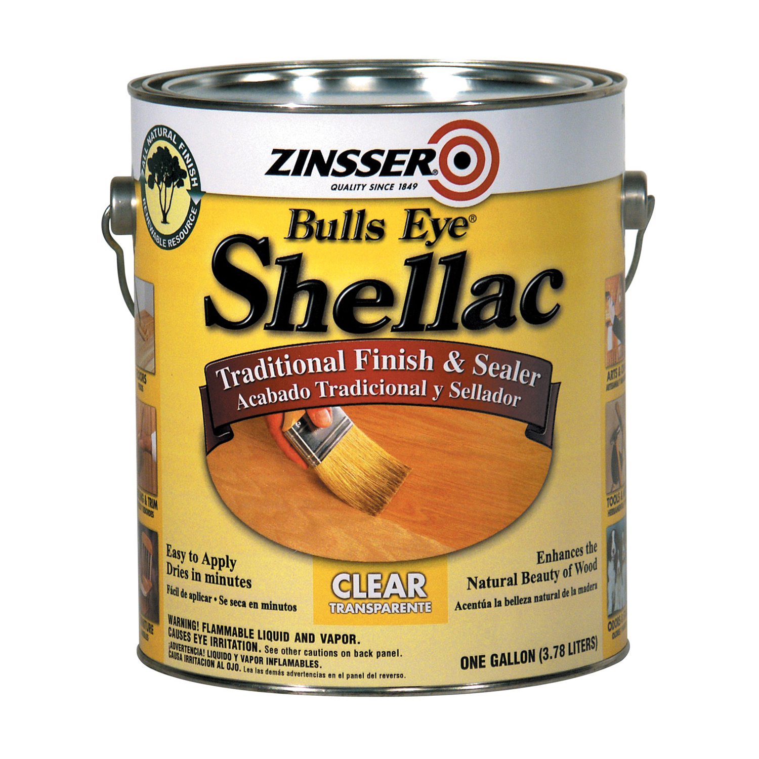 Zinsser Bulls Eye Gloss Clear Oil-Based Shellac Finish and Sealer 1 gal - Mycitystee