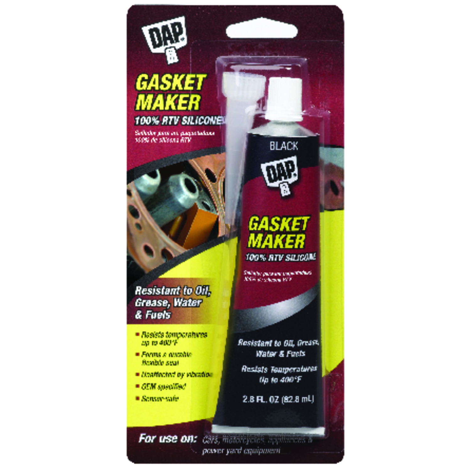 Dap Black Silicone Rubber Gasket Gasket Sealant 2.8 oz - Mycitystee