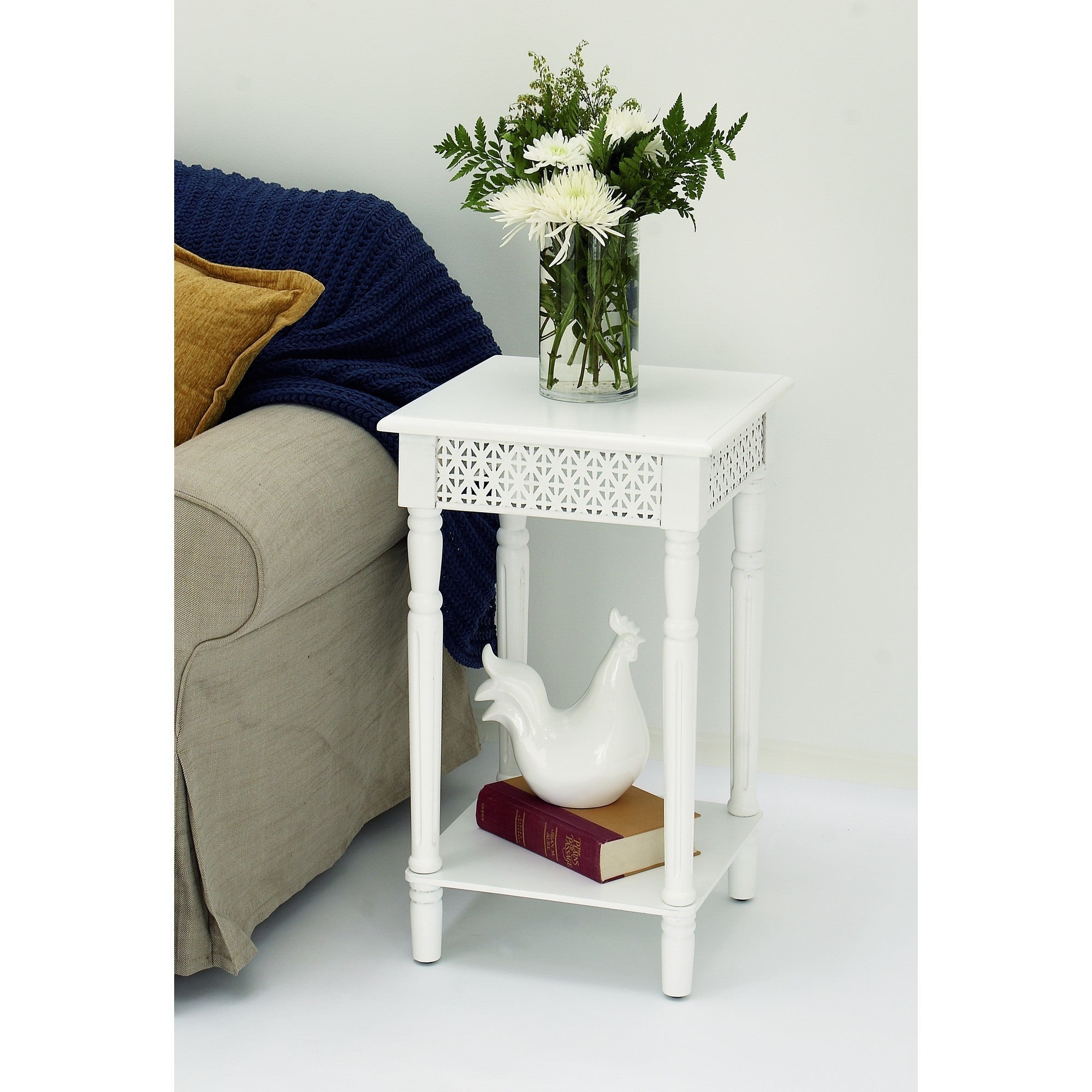 Urban Designs California Collection Wood White Square Side Table - Mycitystee