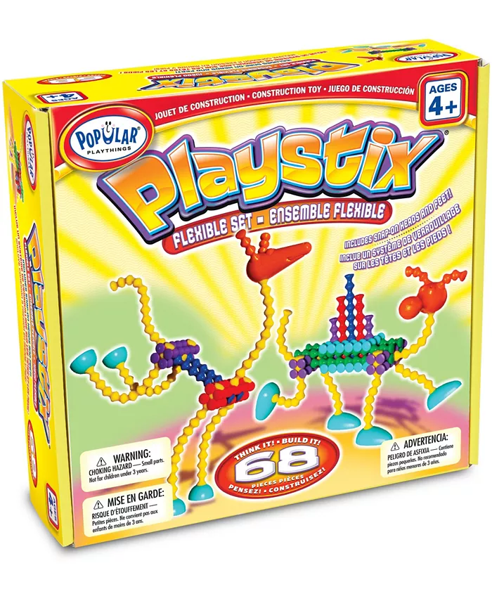 Popular Playthings Playstix Flexible Set- 68 Pieces - Mycitystee