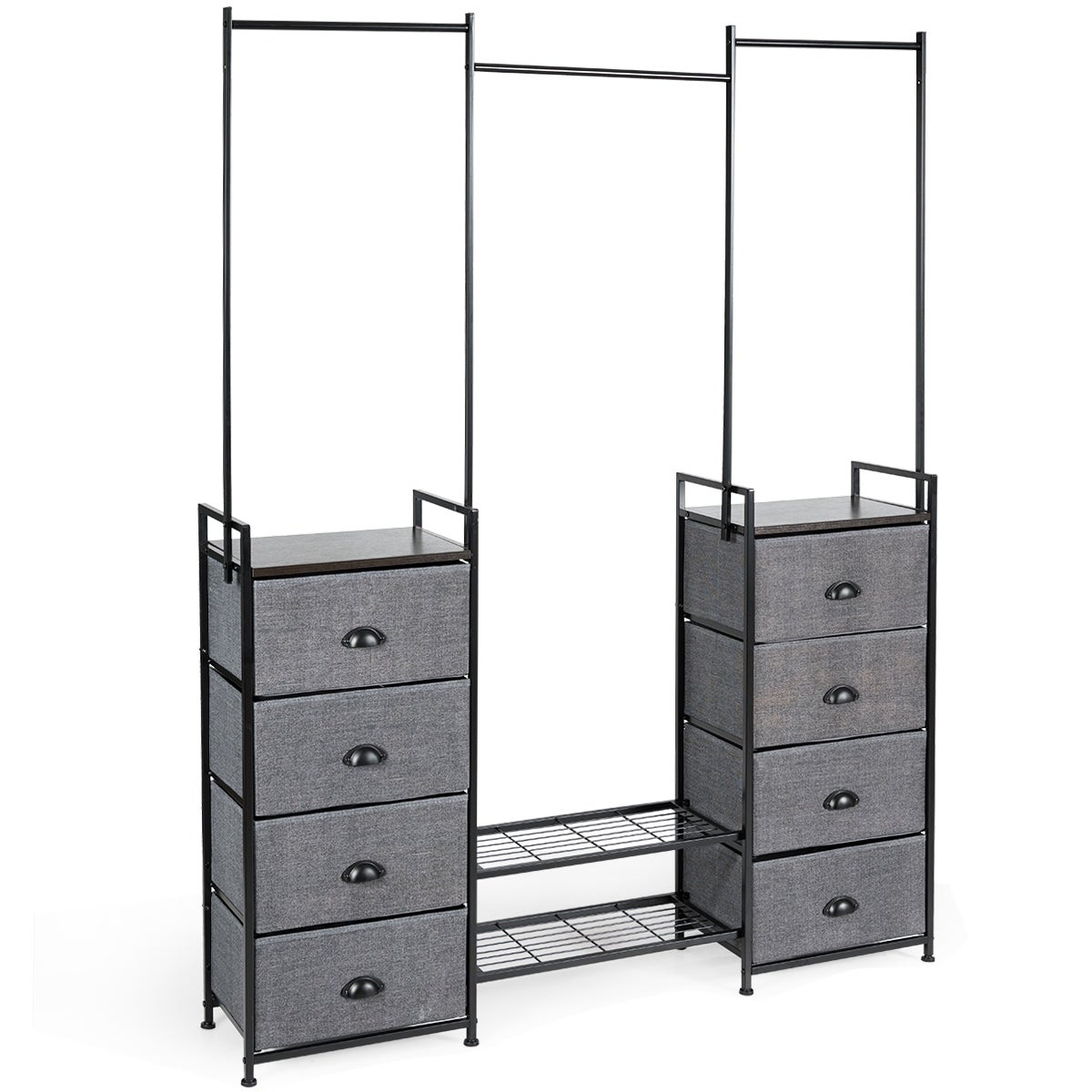Costway 8 Drawer Fabric Dresser HangerandShoe Rack Multifunctional - - 30647669 - Mycitystee