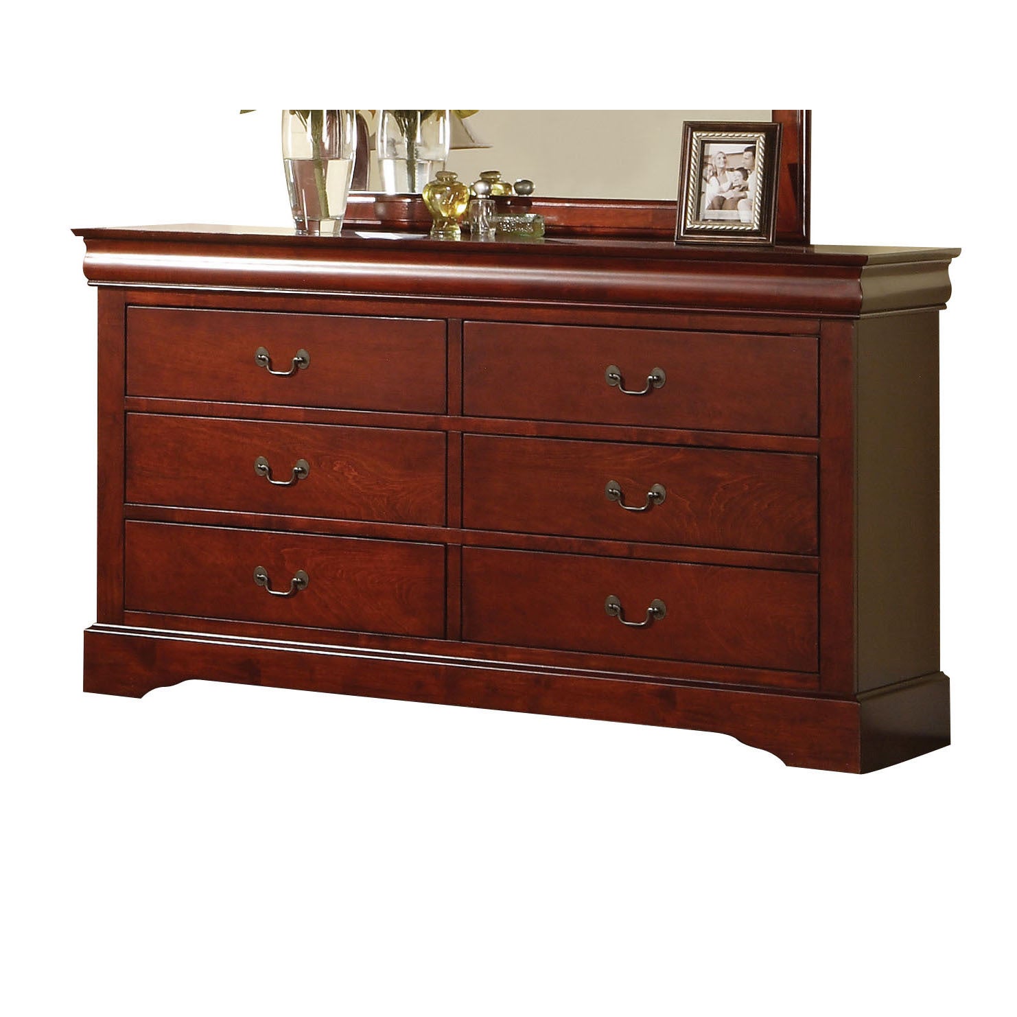Louis Philippe III Cherry 6-drawer Dresser - - 12331797 - Mycitystee