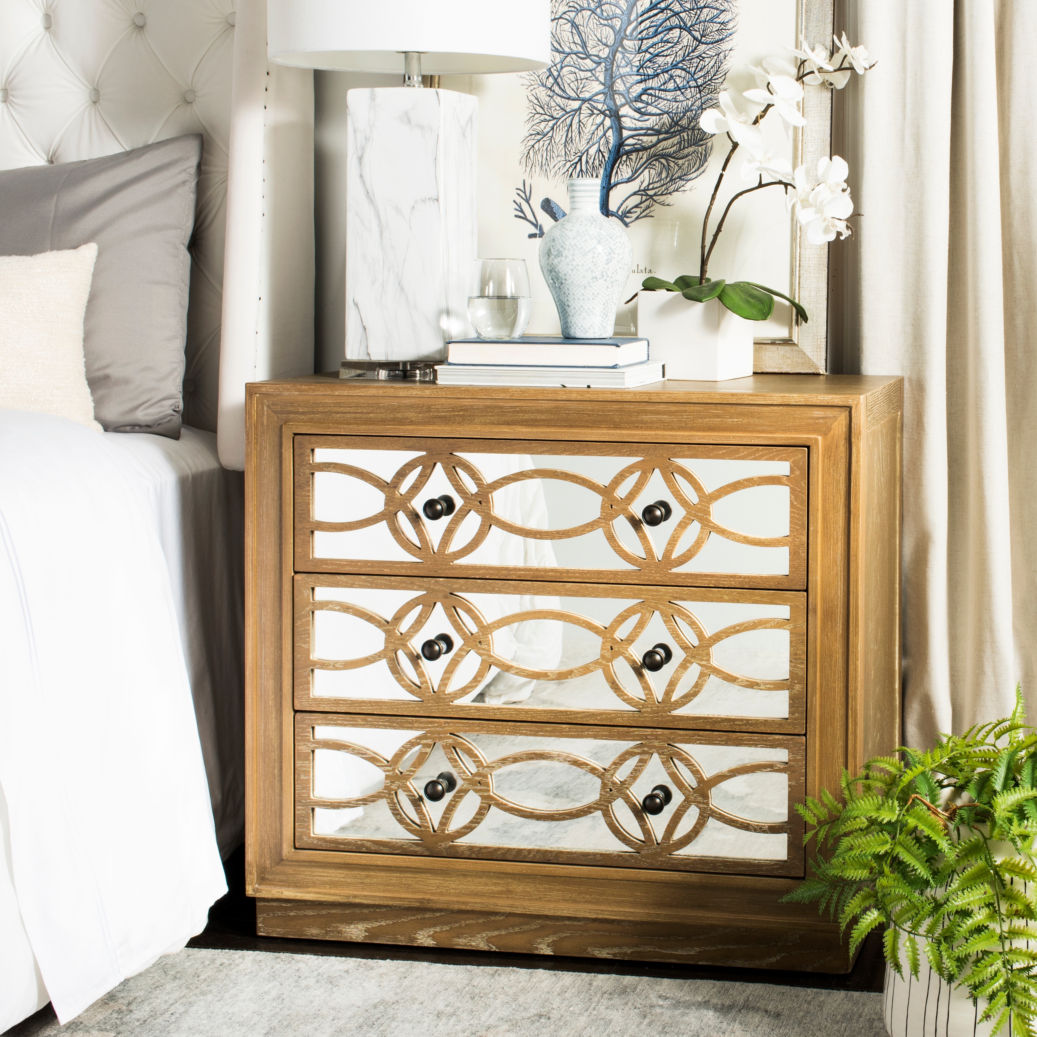 SAFAVIEH Catalina 3-Drawer Oak Storage Chest - - 19484484 - Mycitystee
