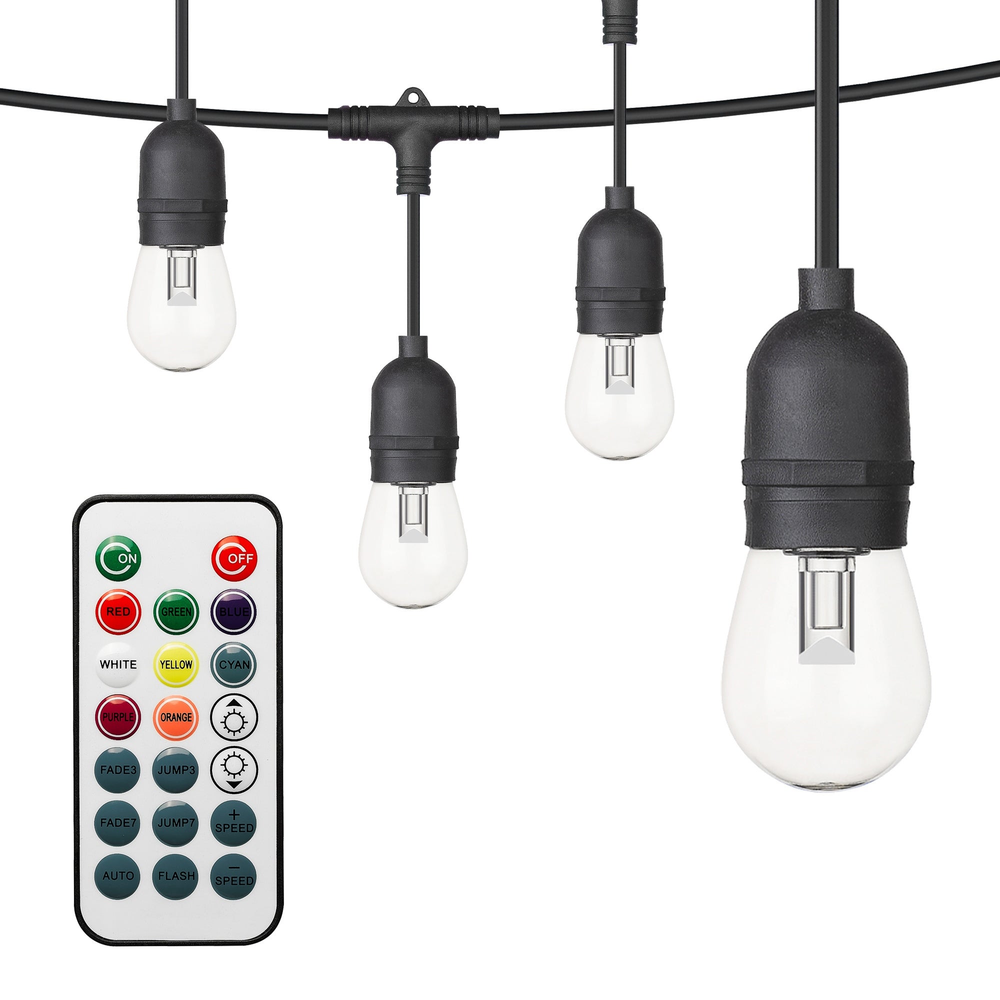 OVE Decors 48 ft.  RGB String Lights Black and Remote Control Shopping - The Best Deals on String Lights | 36131454 - Mycitystee