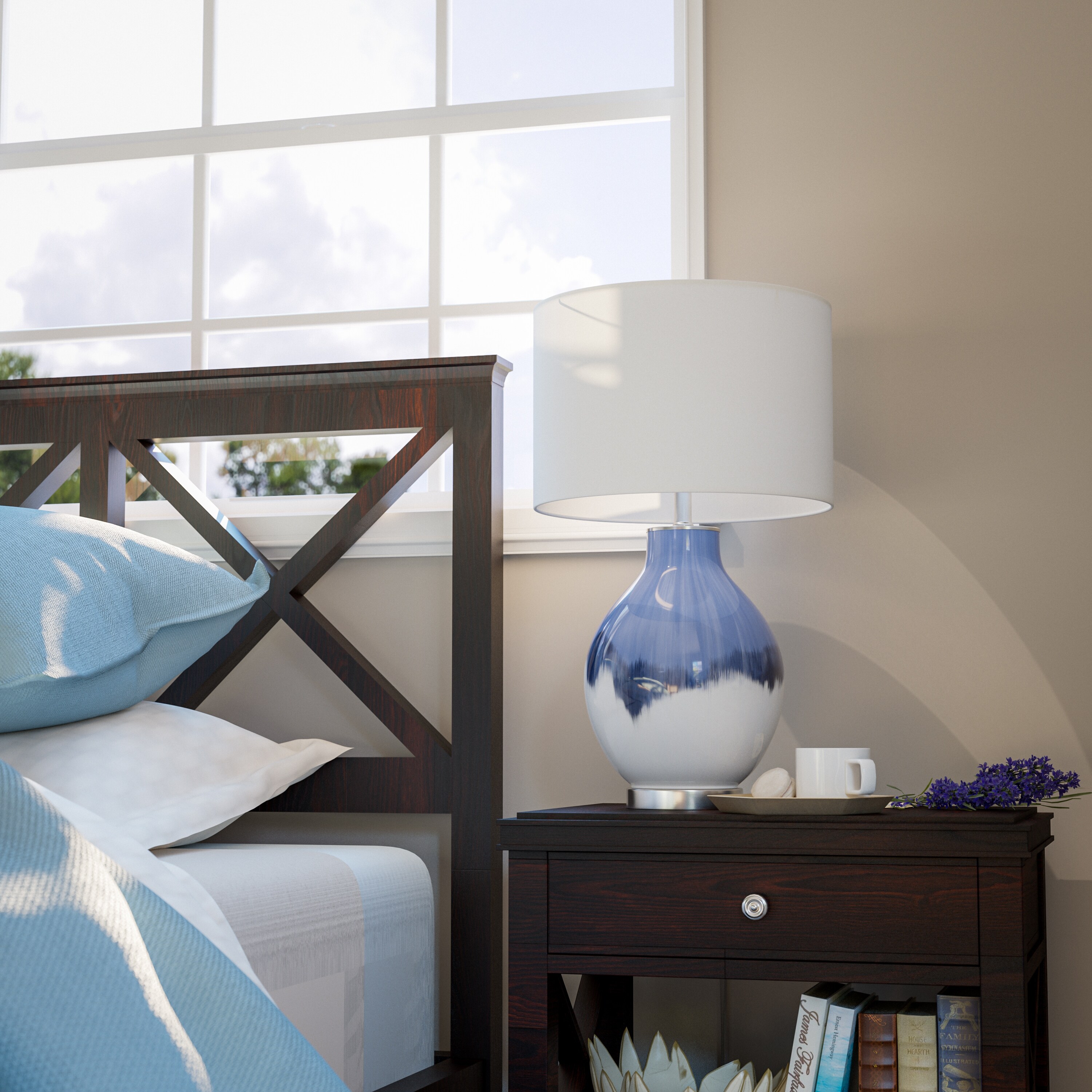 Hex Art Glass Table Lamp - Mycitystee