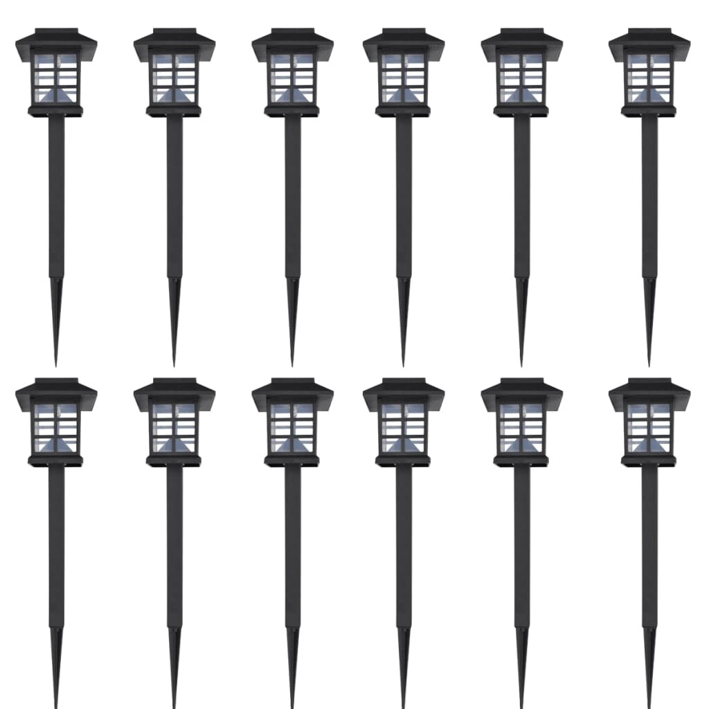 vidaXL Outdoor Solar Lamp LED Light Set 12 pcs with Spike 3.4