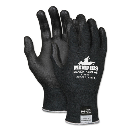 MCR Safety Kevlar Gloves 9178NF， Kevlar/Nitrile Foam， Black， X-Large (9178NFXL) - Mycitystee