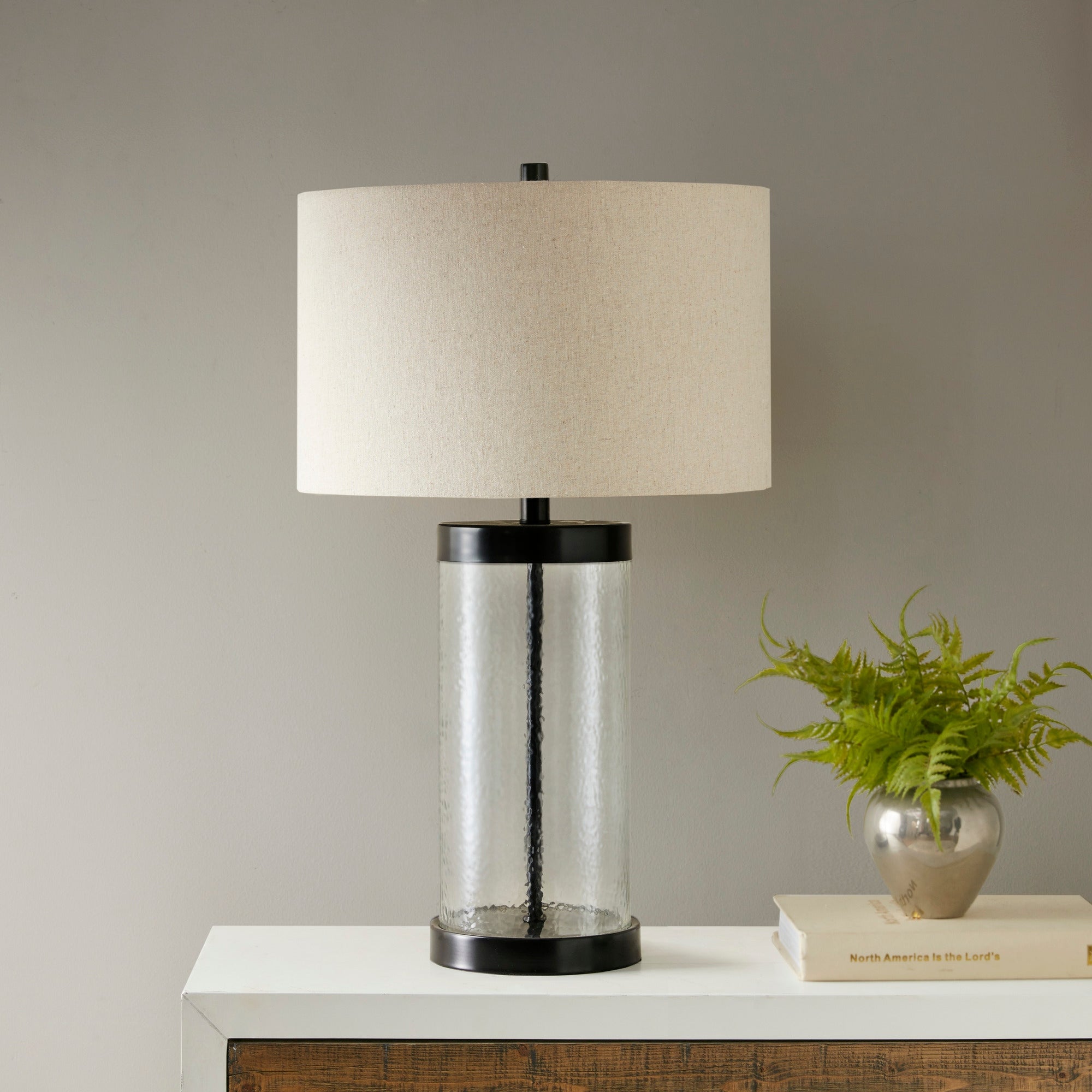 Hampton Hill Macon Clear Glass Cylinder Table Lamp - Mycitystee
