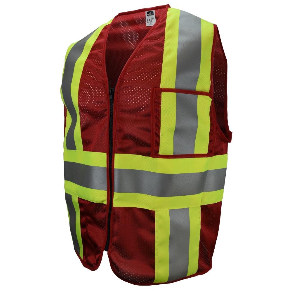 Radians Safety Vest Custom Type O Class 1， Red， 3X - Mycitystee