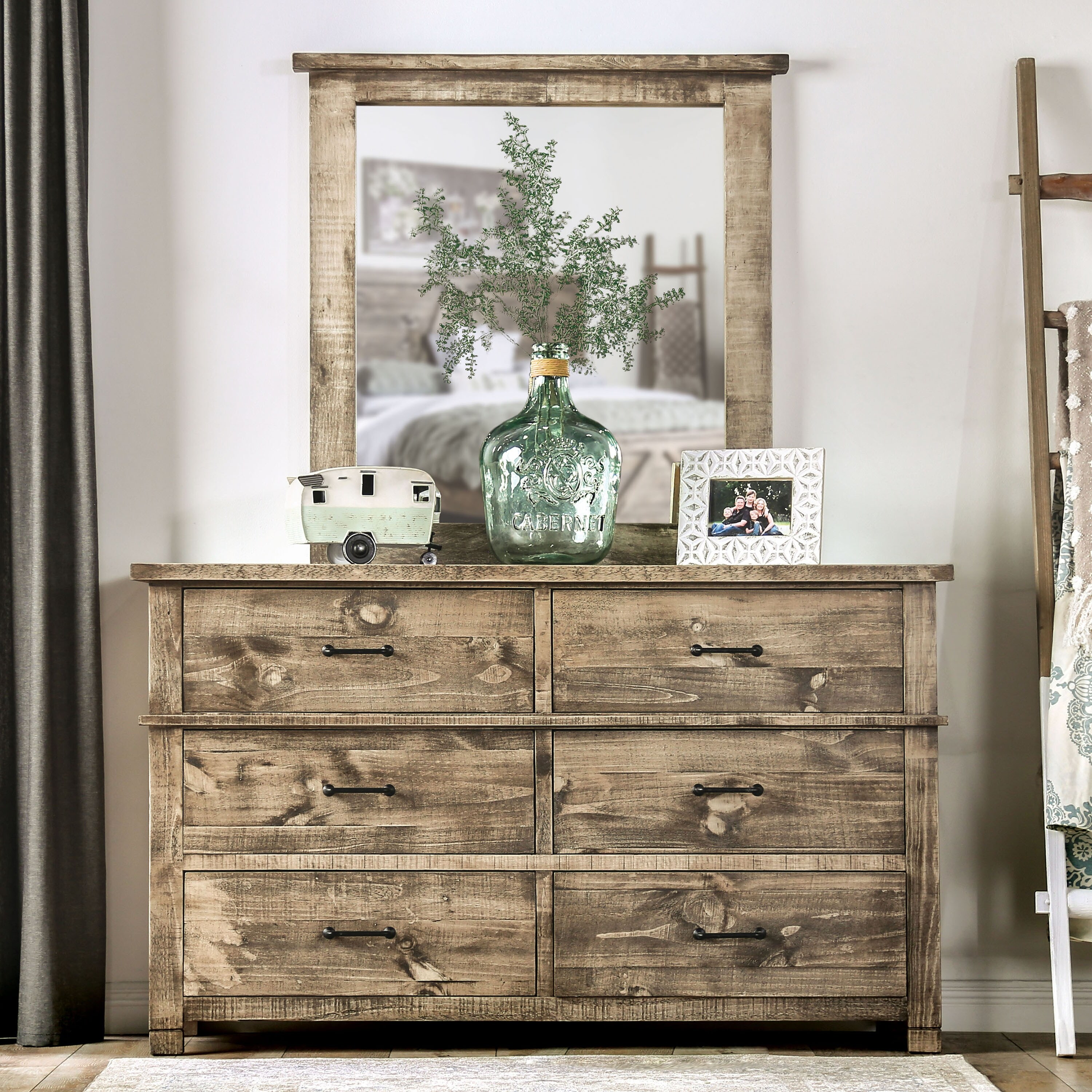 Furniture of America Hamlyn Rustic Ash Brown 6-Drawer Dresser - - 35800422 - Mycitystee
