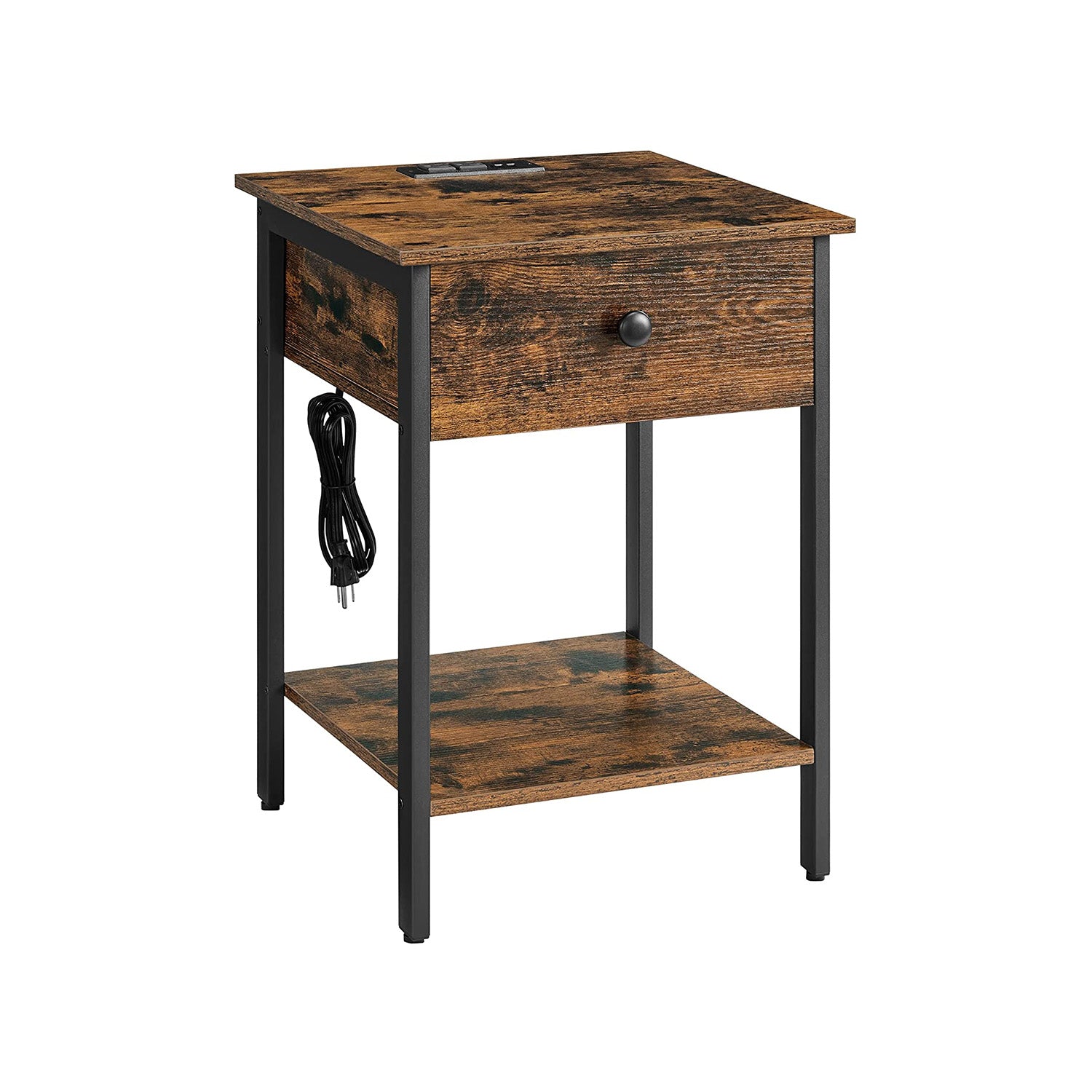 VASAGLE Nightstand with Charging Outlets - Mycitystee