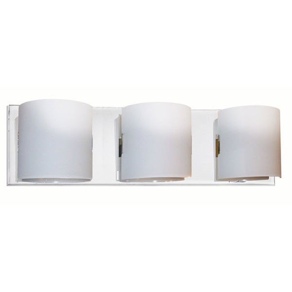 Dainolite 3-light Vanity Fixture in Polished Chrome with White Frosted Glass - Mycitystee