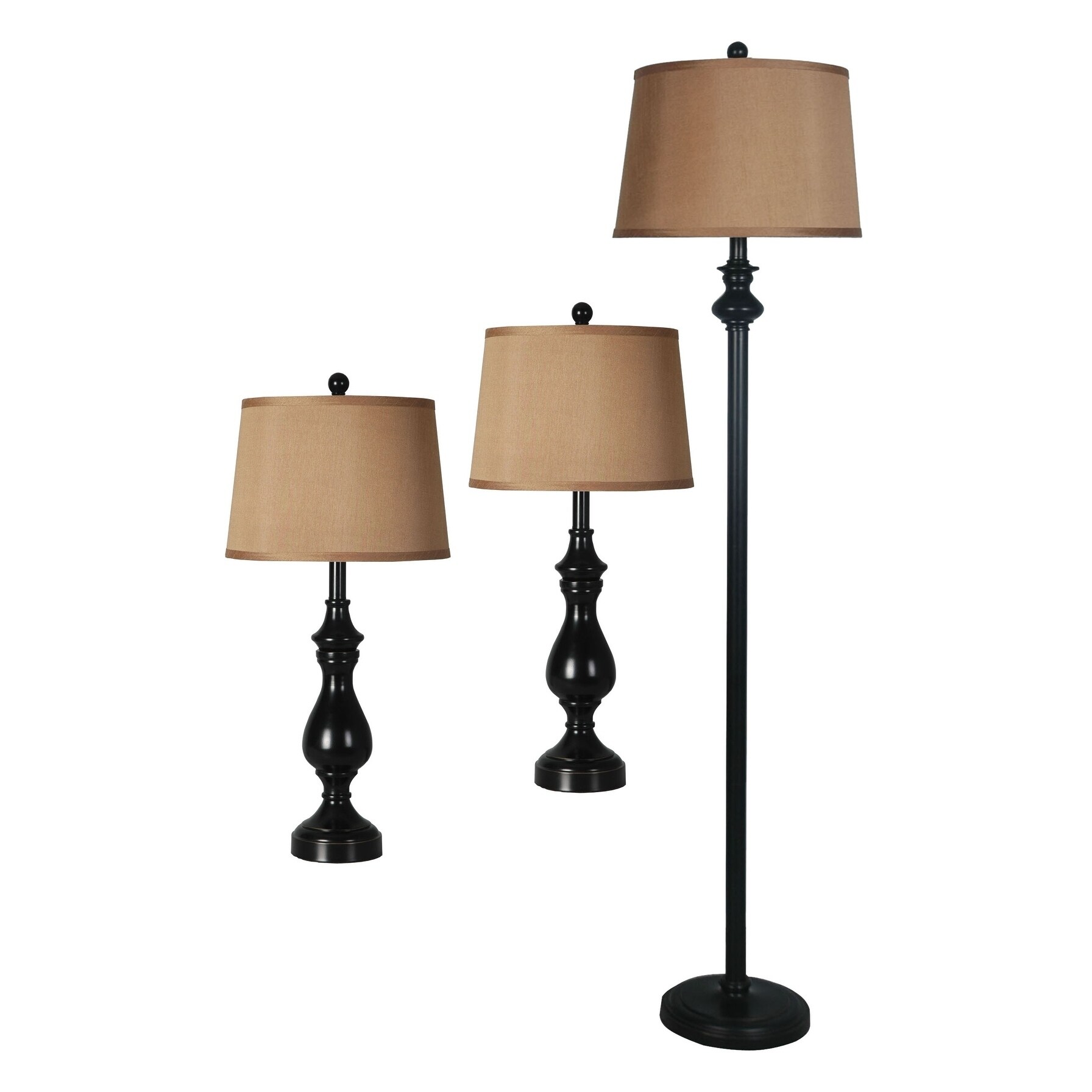 Lamps Per Se Black Metal Lamp Set (3 piece set) - Mycitystee