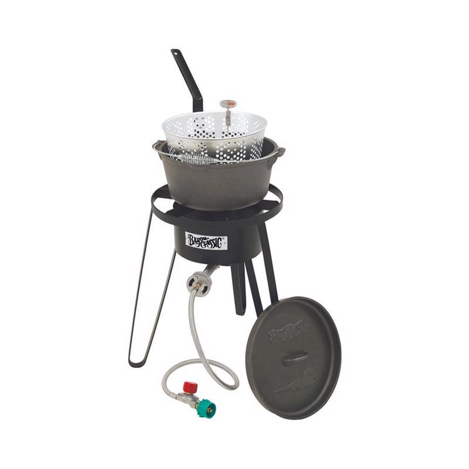 Bayou Classic 55000 BTU Cast Iron Deep Fryer W/Perforated Basket 55000 BTU - Mycitystee