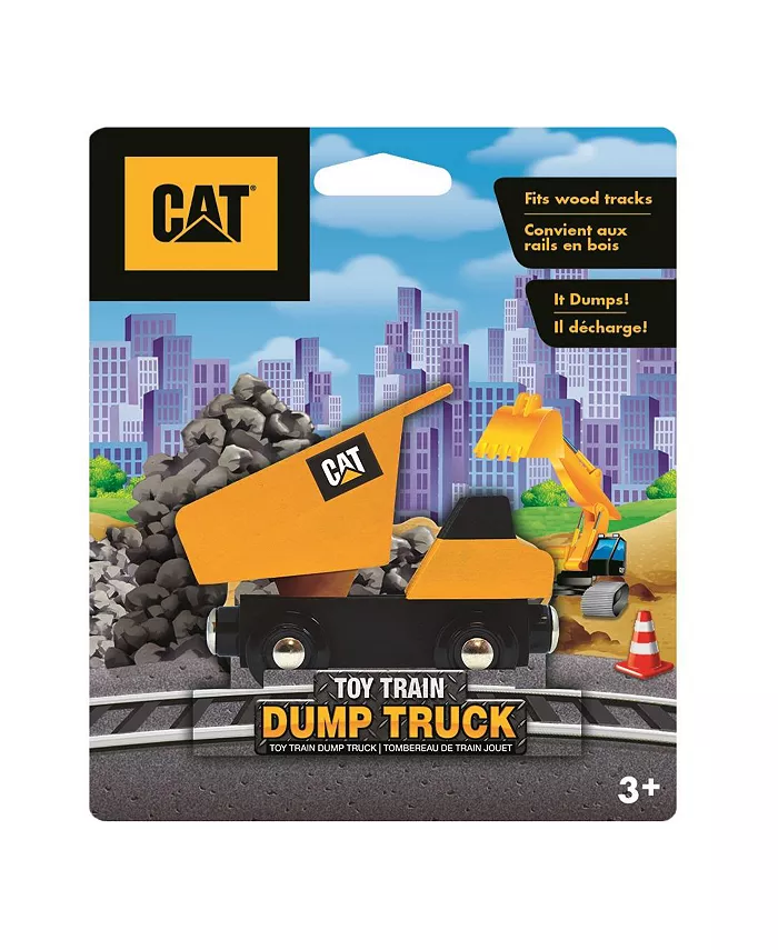 MasterPieces Puzzles Officially Licensed CAT Dump Truck Wooden Toy Train Engine For Kids - Mycitystee