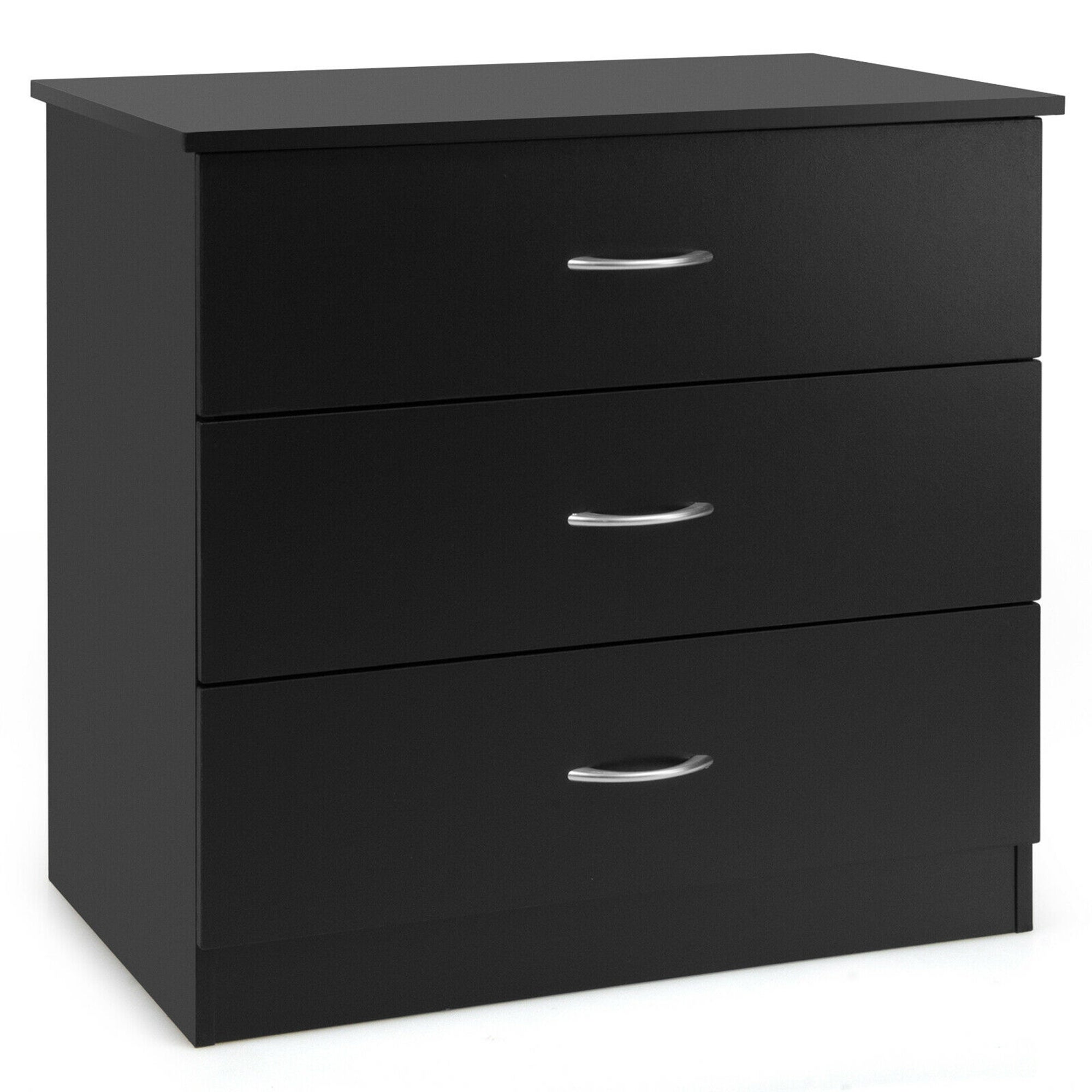 Gymax 3 Drawer Dresser Chest of Drawer w/Wide Storage Space Organizer - - 33332939 - Mycitystee