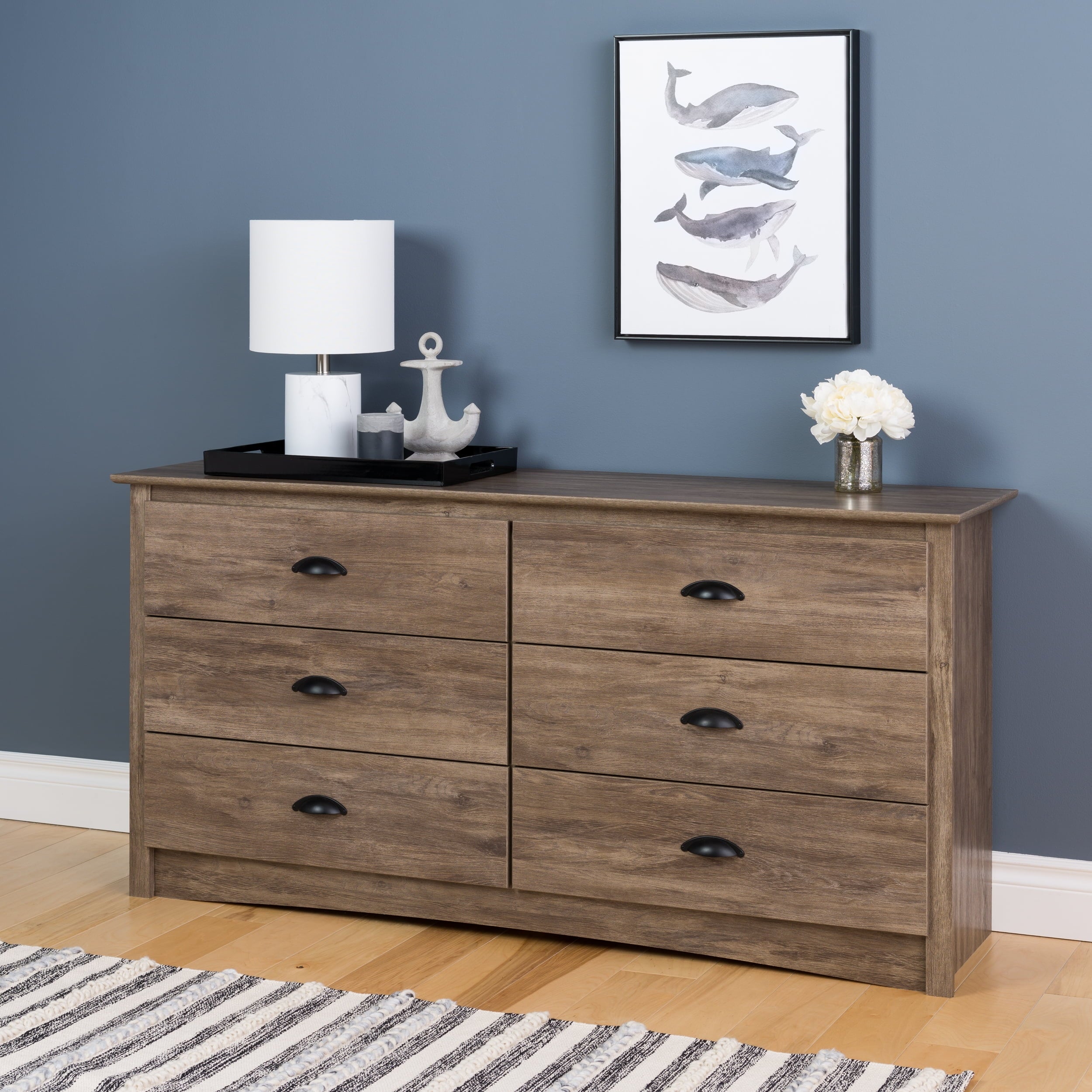 Salt Spring 6-Drawer Double Dresser， Drifted Gray - - 37236469 - Mycitystee