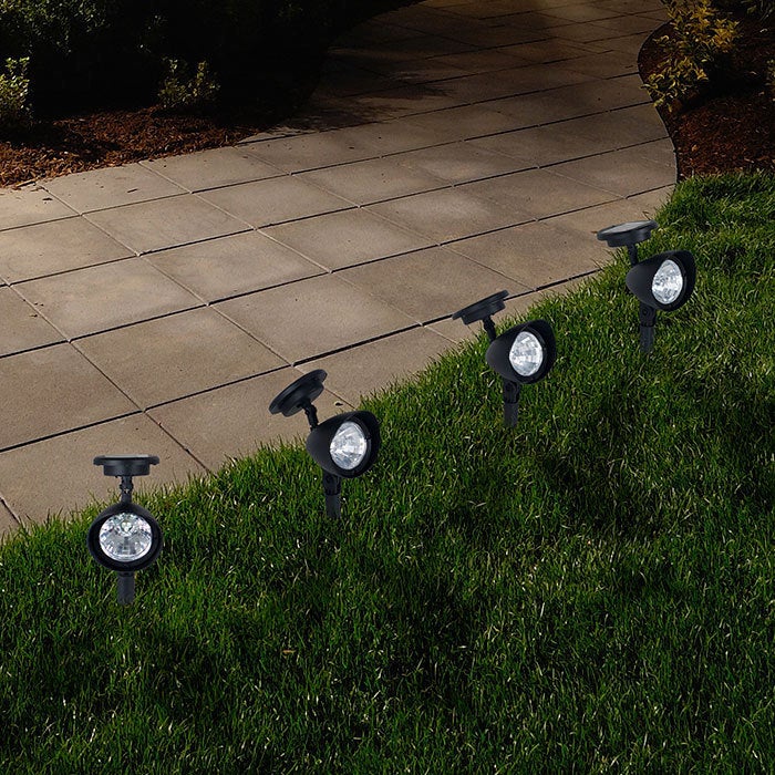 Pure Garden Outdoor Solar Yard Spot Lights - Set of 4 - Mycitystee