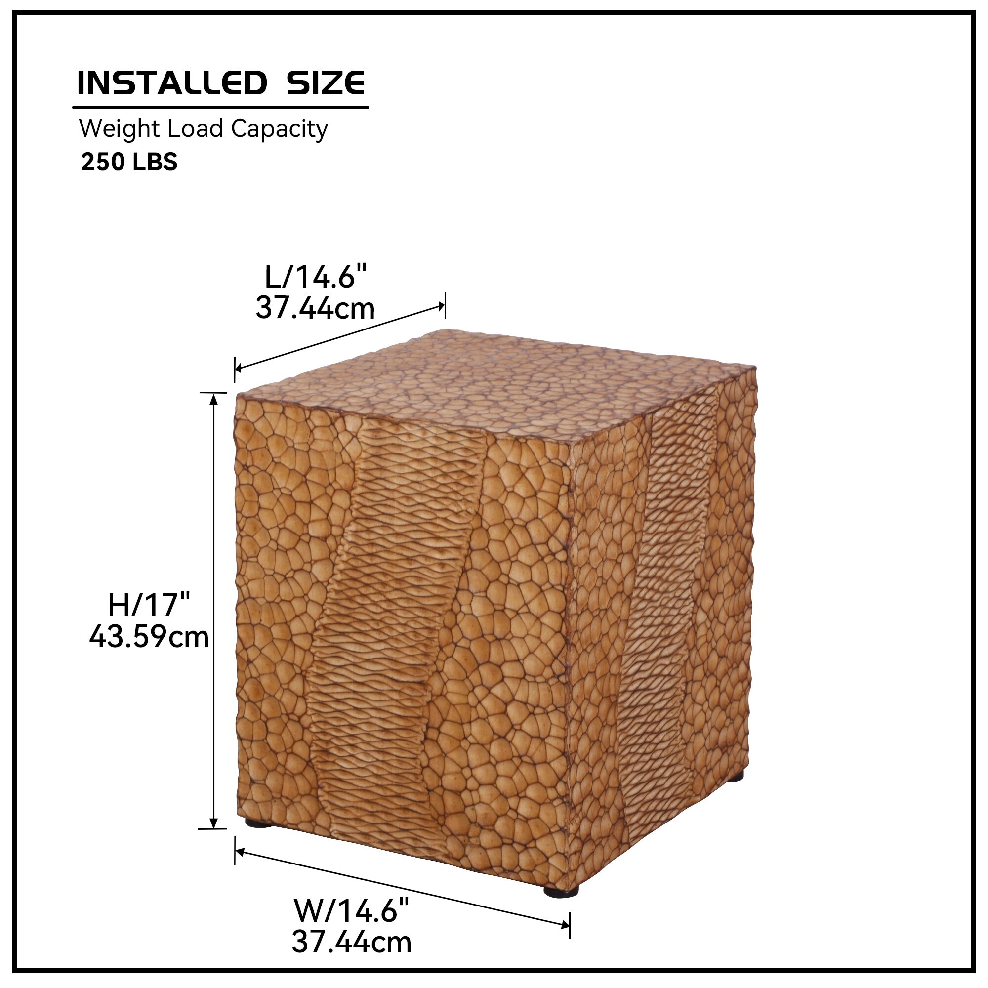 Outdoor Faux Wood Stump Side Table Coffee Table， End Table Accent Table Square - Mycitystee