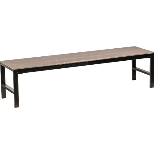 Lorell Charcoal Faux Wood Outdoor Bench (42689) - Mycitystee