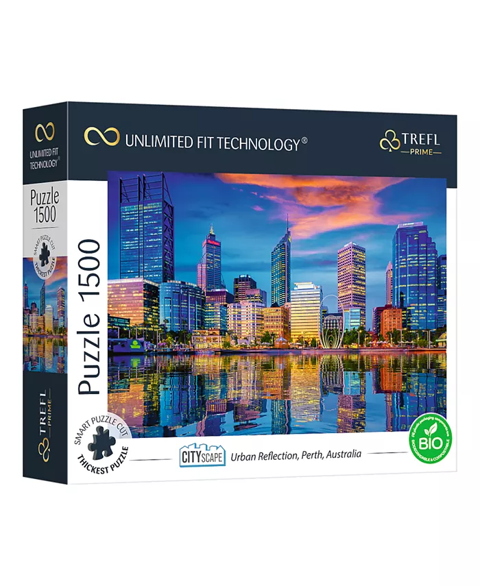 Trefl Prime 1500 Piece Puzzle- Cityscape Urban Reflection， Perth， Australia - Mycitystee
