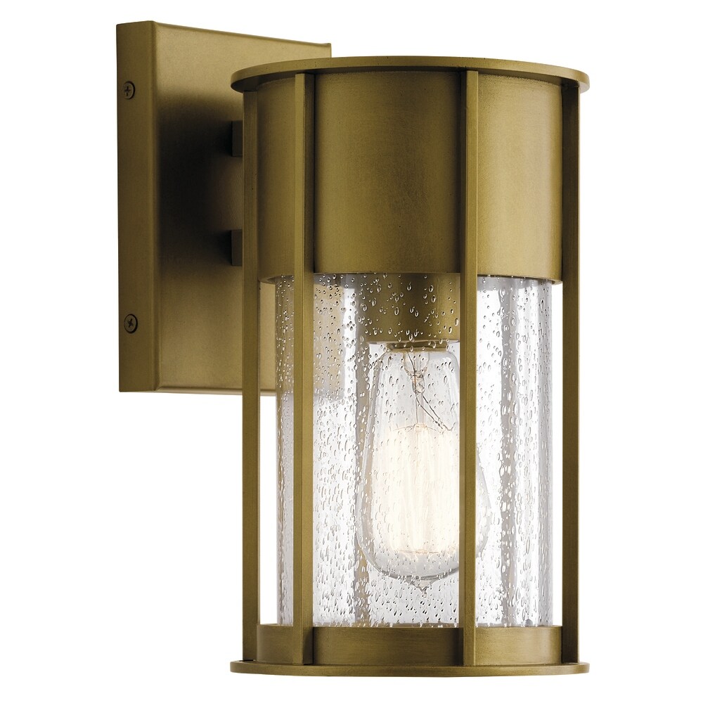 Kichler Camillo 11 Inch 1 Light Wall Light with Clear Seeded Glass in Natural Brass - Mycitystee
