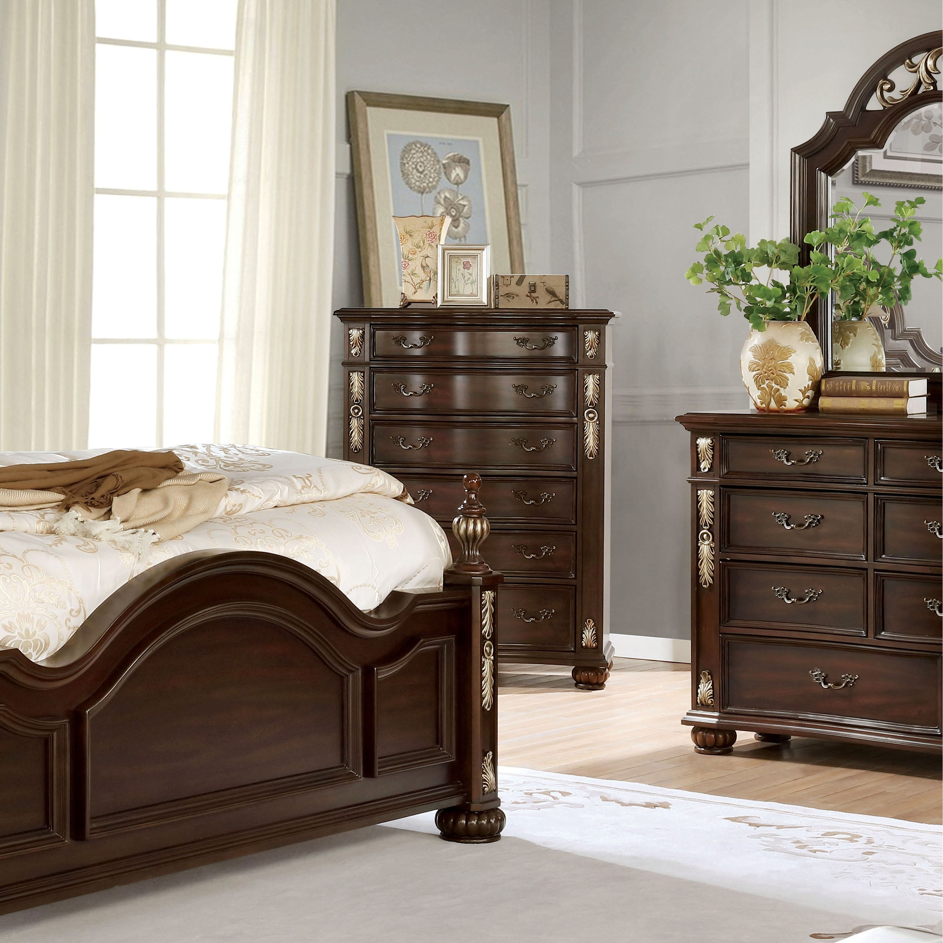 Furniture of America Urex Traditional Brown Cherry Solid Wood Chest - - 30977963 - Mycitystee