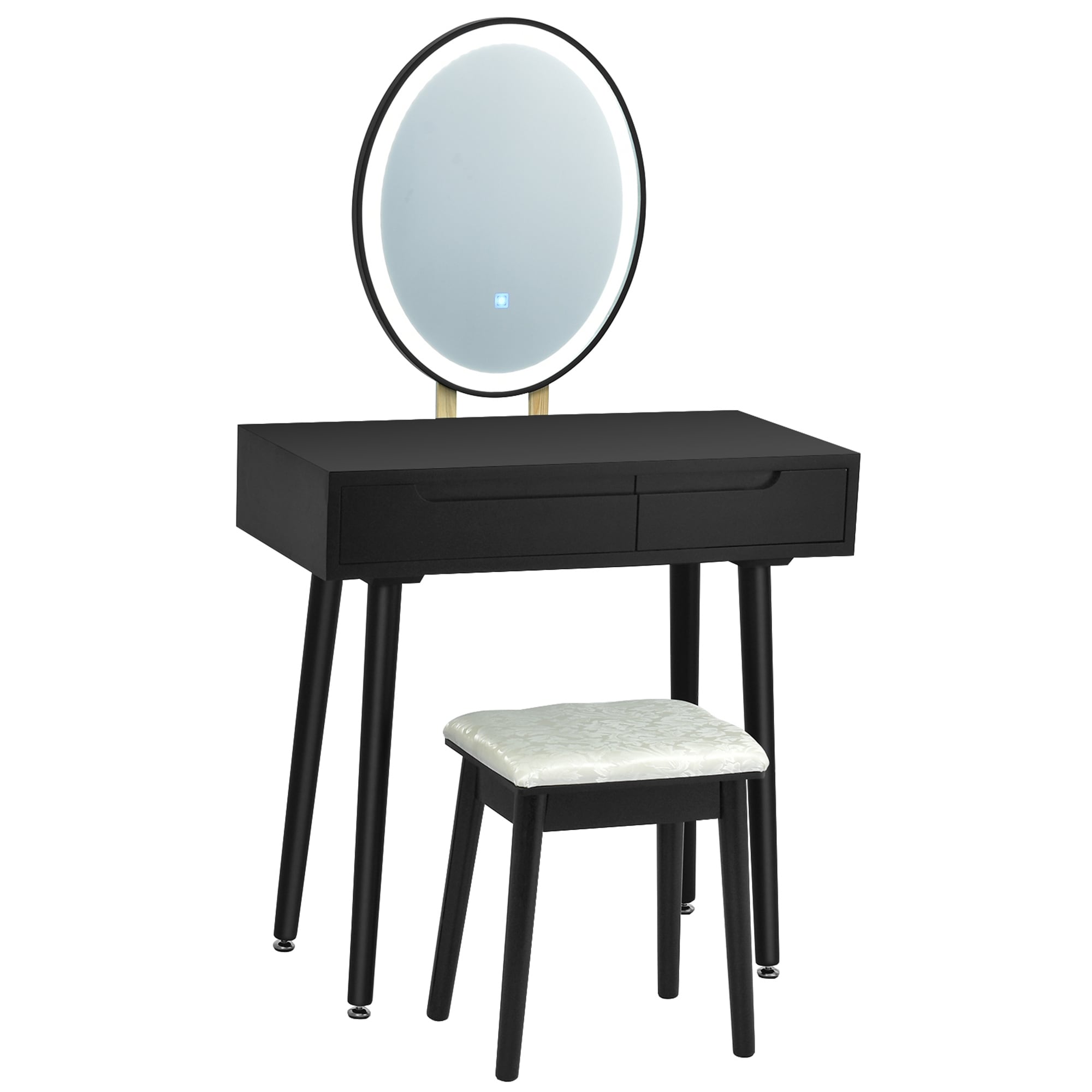 Gymax Makeup Vanity Dressing Table Set w/ Touch Screen Padded Stool - - 33245090 - Mycitystee