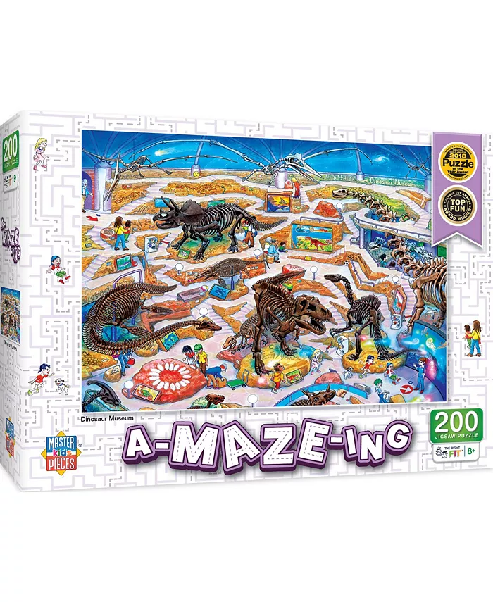 MasterPieces Puzzles A-Maze-ing - Dinosaur Museum 200 Piece Kids Jigsaw Puzzle - Mycitystee