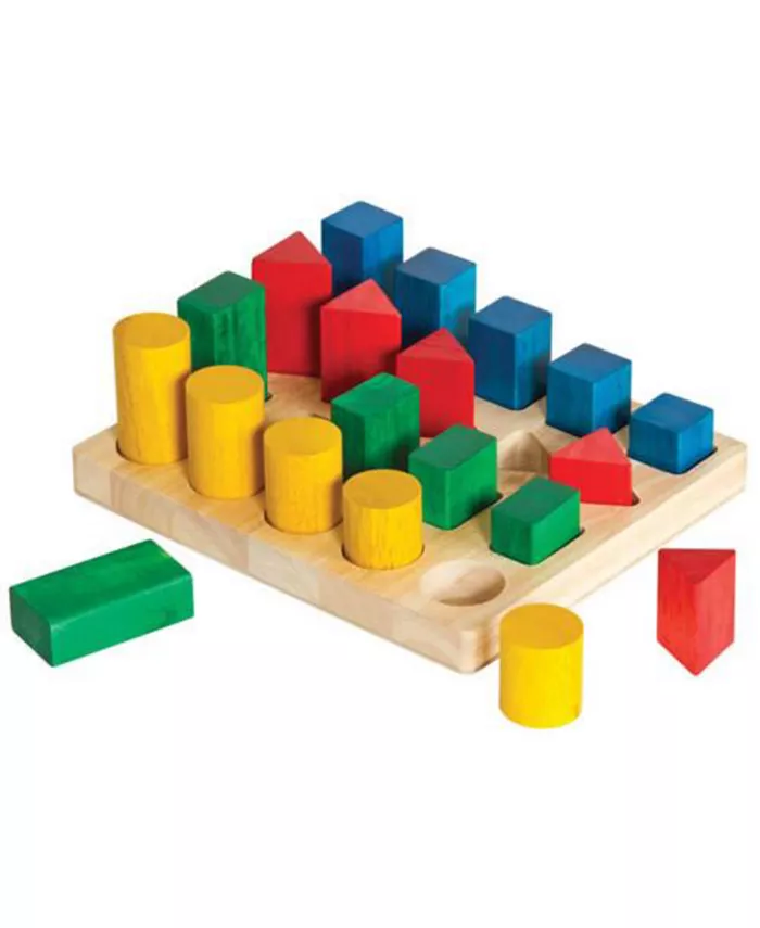 Guidecraft Wooden Colorful Shapes and Sizes Geo Forms - 20 Pieces - Mycitystee