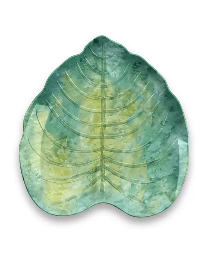TarHong Melamine Tropical Leaf Green Appetizer Plate 7